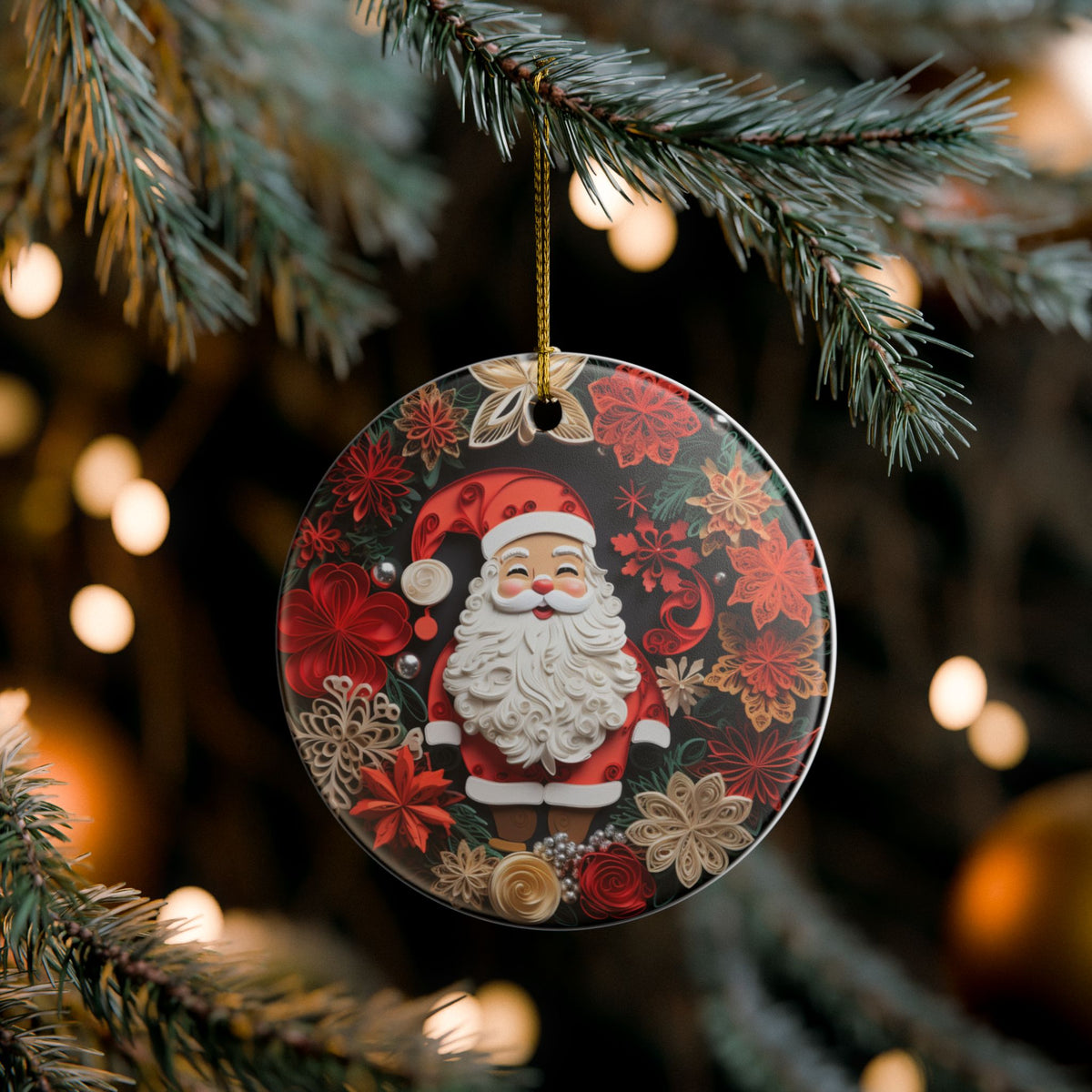 Santa Claus Christmas Ceramic Ornament    Item #465011