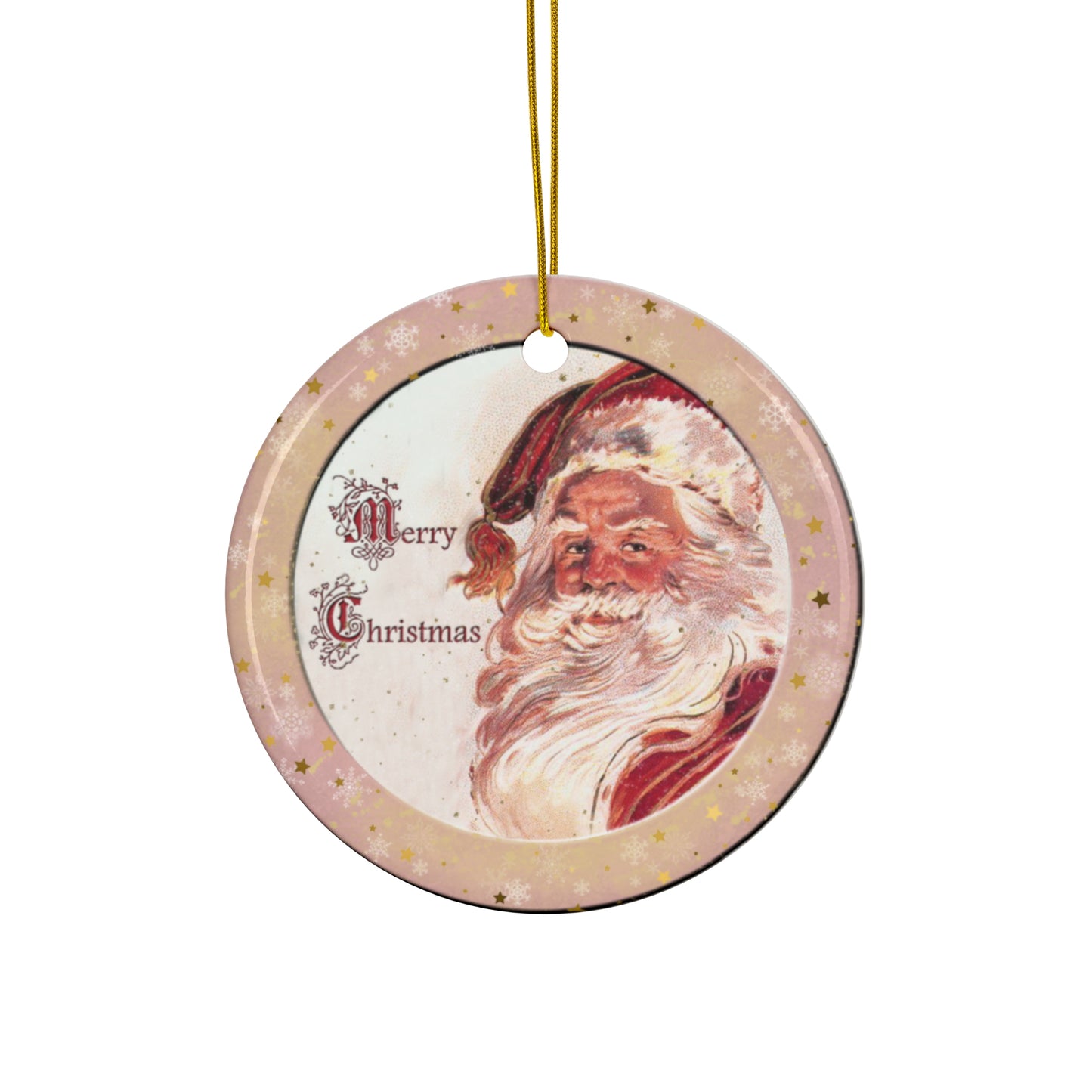 Santa Ceramic Disc Ornament        Item #356745