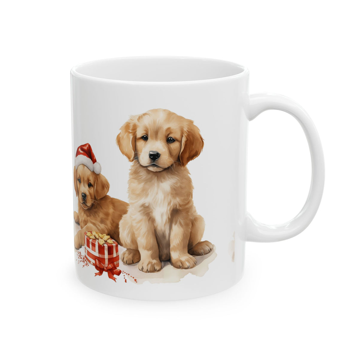 Cute Puppies With Presents Christmas Ceramic Mug 11oz  Item #789603