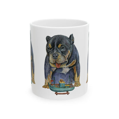 Bulldog Fishbowl Ceramic Mug — Cute Dog Lover Coffee Cup 11oz     Item #152039