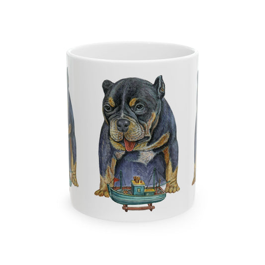 Bulldog Fishbowl Ceramic Mug — Cute Dog Lover Coffee Cup 11oz     Item #152039