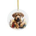 Christmas Dog Ceramic Disc Ornament                Item #6355048