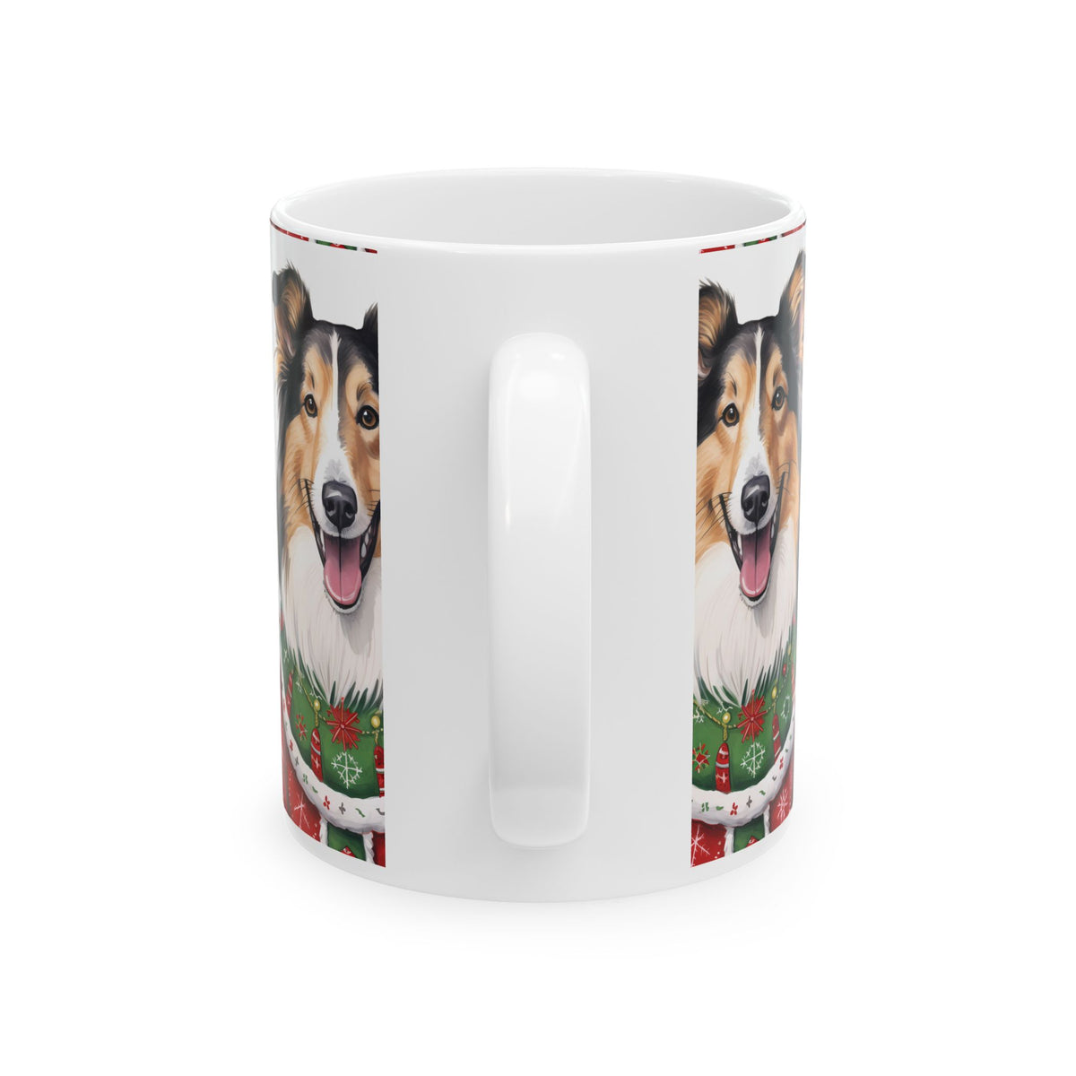 Collie Dog Christmas Mug – Festive Holiday Sweater Coffee Cup 11oz  Item #620182