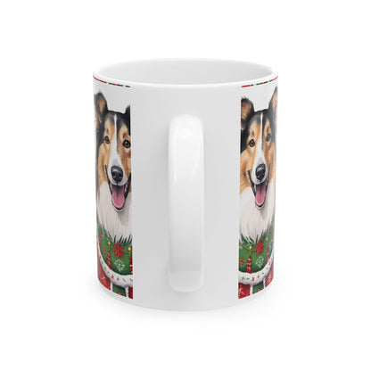 Collie Dog Christmas Mug – Festive Holiday Sweater Coffee Cup 11oz  Item #620182