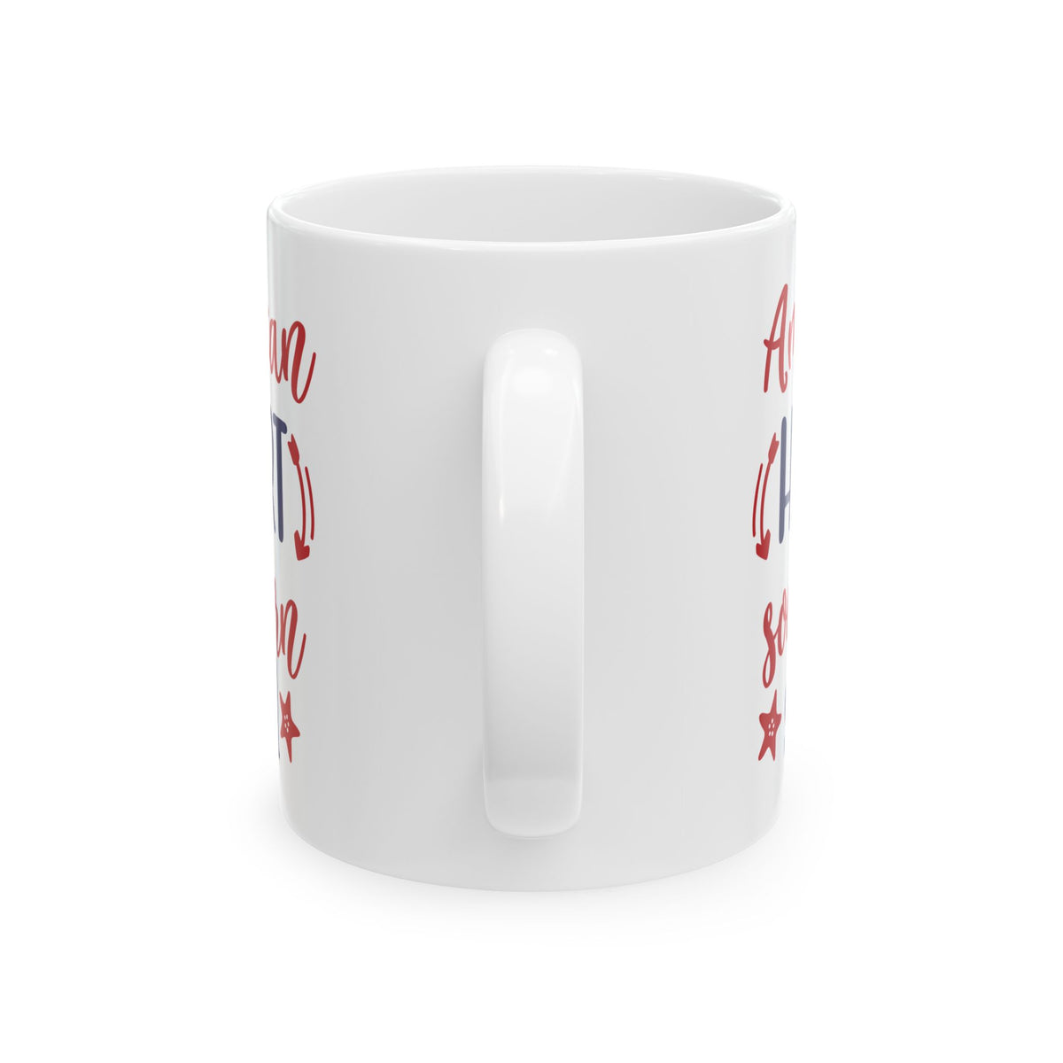 American Heart Southern Soul Ceramic Mug — Patriotic Red & Blue Coffee Cup  11oz   Item #920484