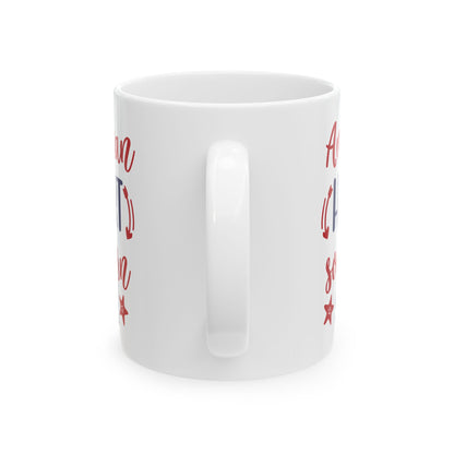 American Heart Southern Soul Ceramic Mug — Patriotic Red & Blue Coffee Cup  11oz   Item #920484