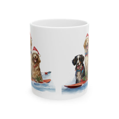 Festive Dogs Skiing Ceramic Mug 11oz  Item #239618