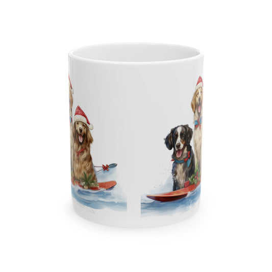 Festive Dogs Skiing Ceramic Mug 11oz  Item #239618