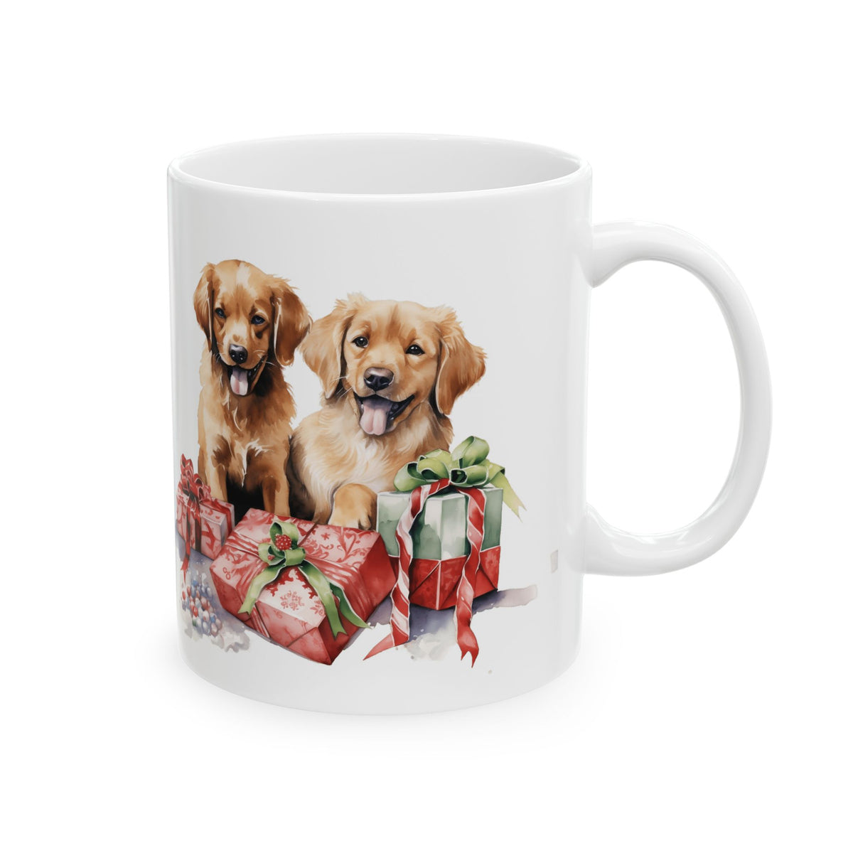 Golden Retriever Christmas Mug — Holiday Puppy Gifts Coffee Mug 11oz   Item #721004