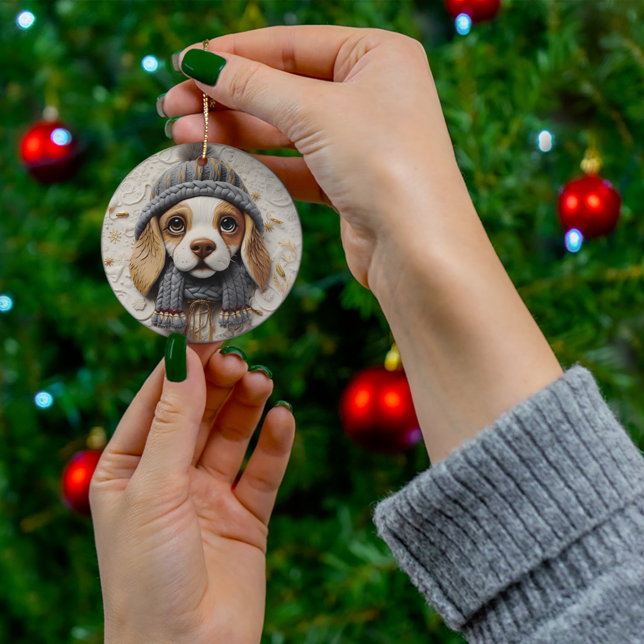 Dog Ceramic Disc Ornament          Item #8150197