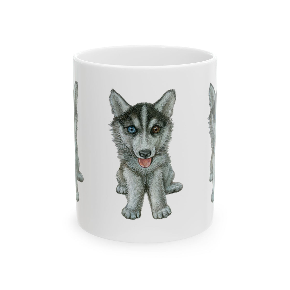 Husky Puppy Ceramic Mug – Cute Watercolor Dog Coffee Cup 11oz   Item #28146