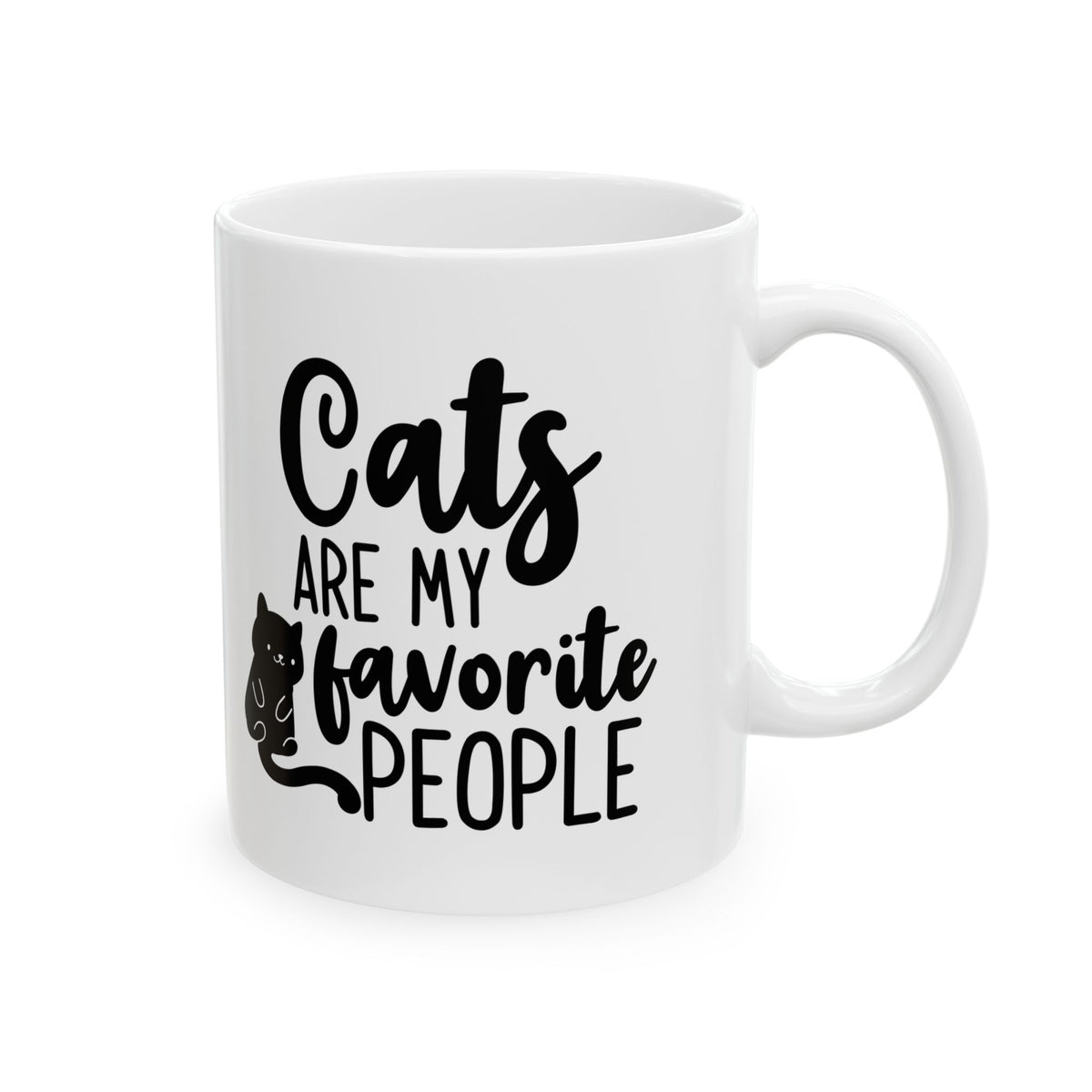 Cat Lovers Mug — “Cats Are My Favorite People” Ceramic Coffee Cup 11oz   Item #255047