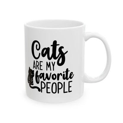 Cat Lovers Mug — “Cats Are My Favorite People” Ceramic Coffee Cup 11oz   Item #255047