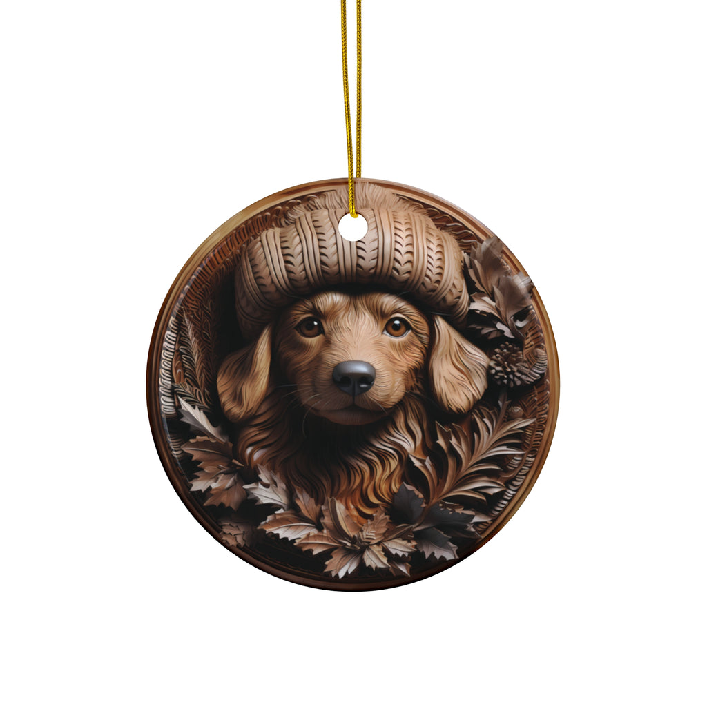 Dog Ceramic Disc Ornament            Item #964885
