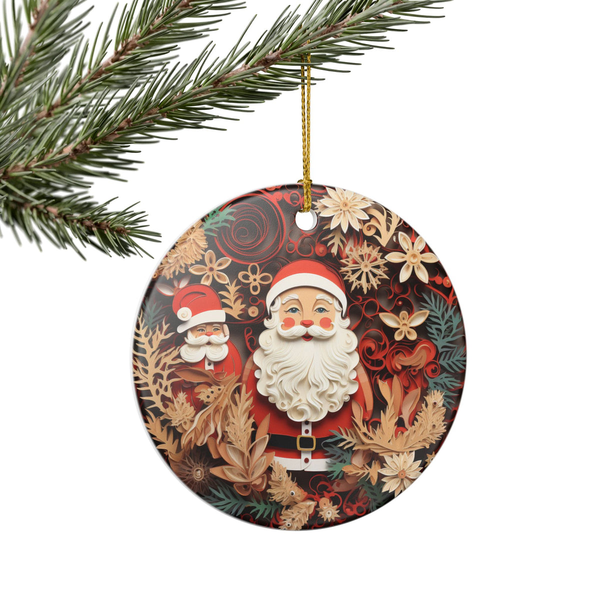 Santa Claus Christmas Ceramic Ornament   Item #18917