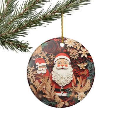 Santa Claus Christmas Ceramic Ornament   Item #18917