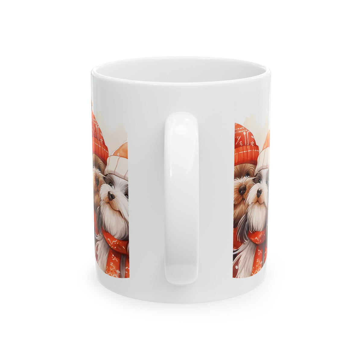 Winter Puppies Ceramic Mug – Cute Dogs in Knit Hats 11oz  Item #166669