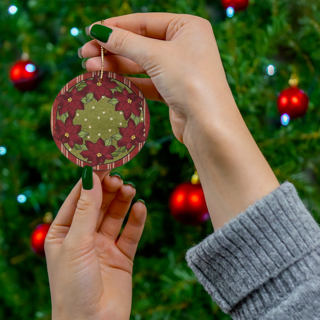 Christmas Scene Ceramic Disc Ornament          Item #8418251