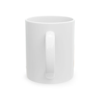 Cat Silhouette Ceramic Mug – Minimal Brown Cat Illustration Coffee Cup 11oz   Item #589