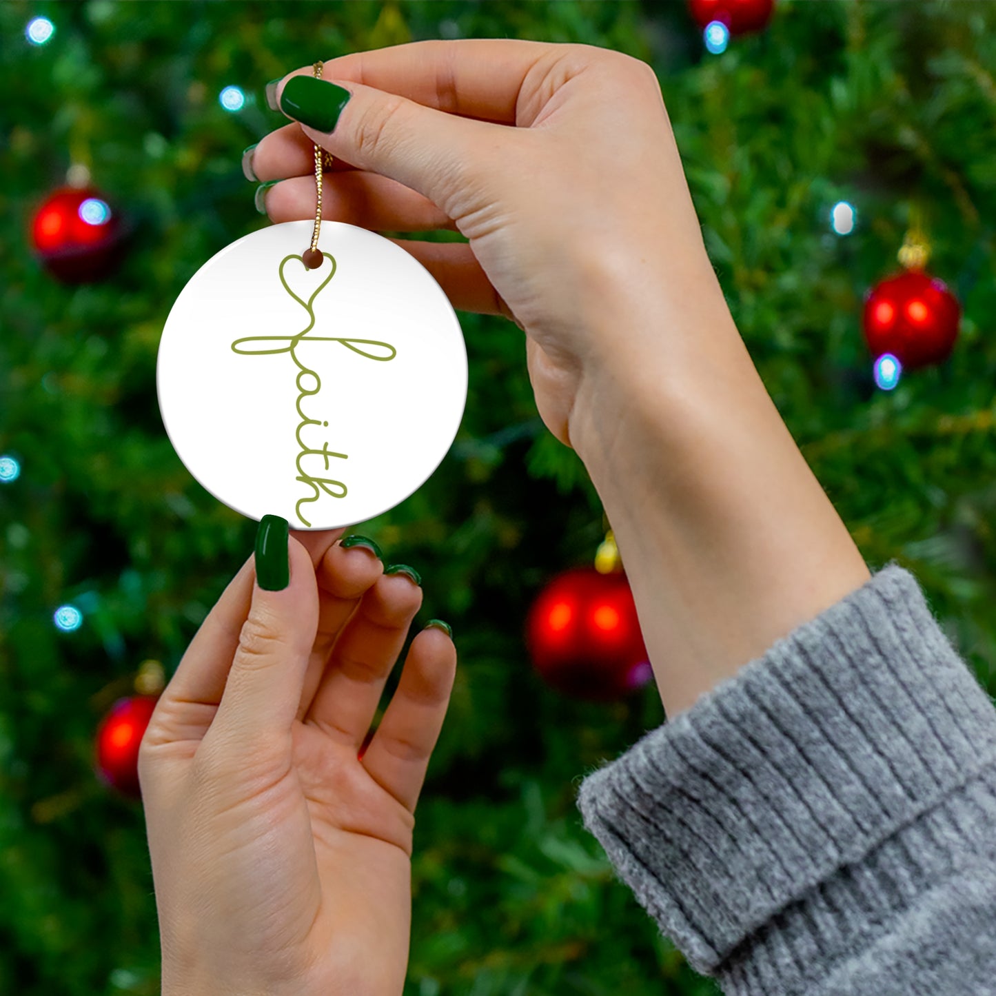 Faith Ceramic Disc Ornament        Item #9320895