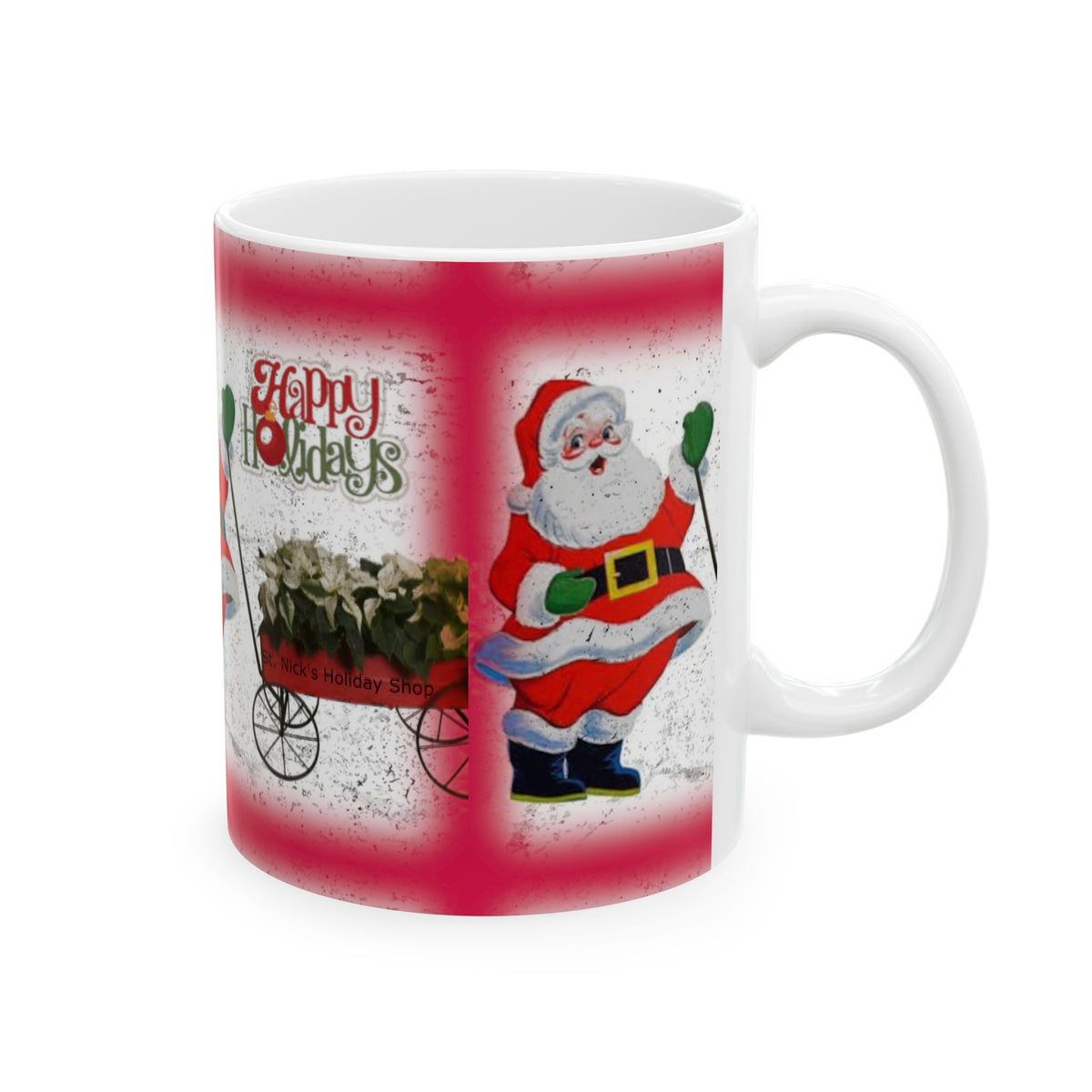 Christmas Santa Ceramic Mug – Happy Holidays 11oz    Item #26925