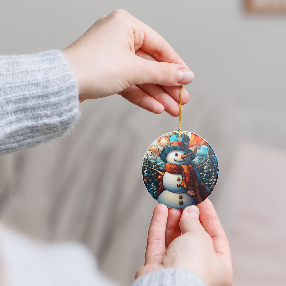 Snowman Christmas Ceramic Ornament   Item #188028