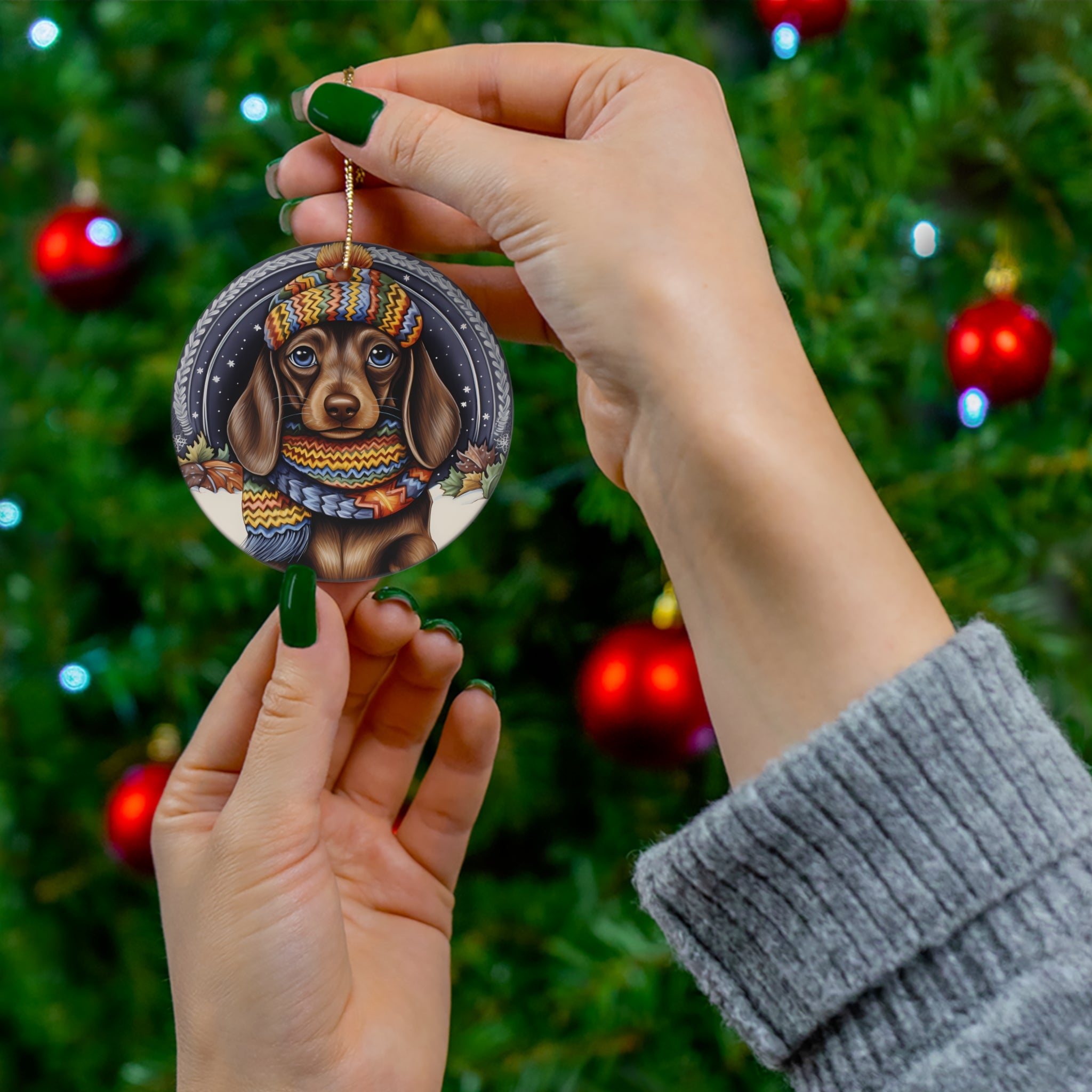 Dog Ceramic Disc Ornament            Item #1132017