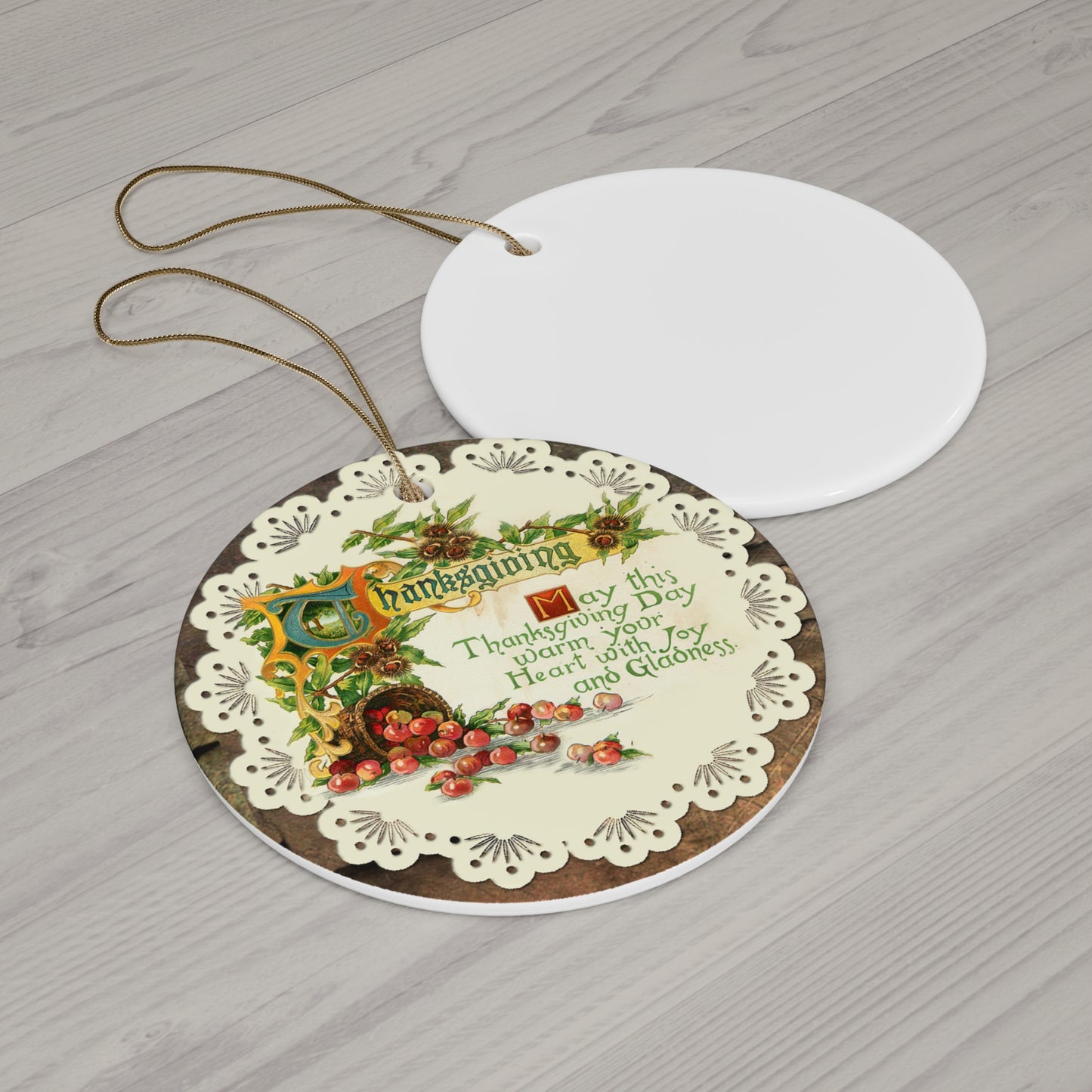 Ceramic Ornament - Thanksgiving Scene   Item #8053557