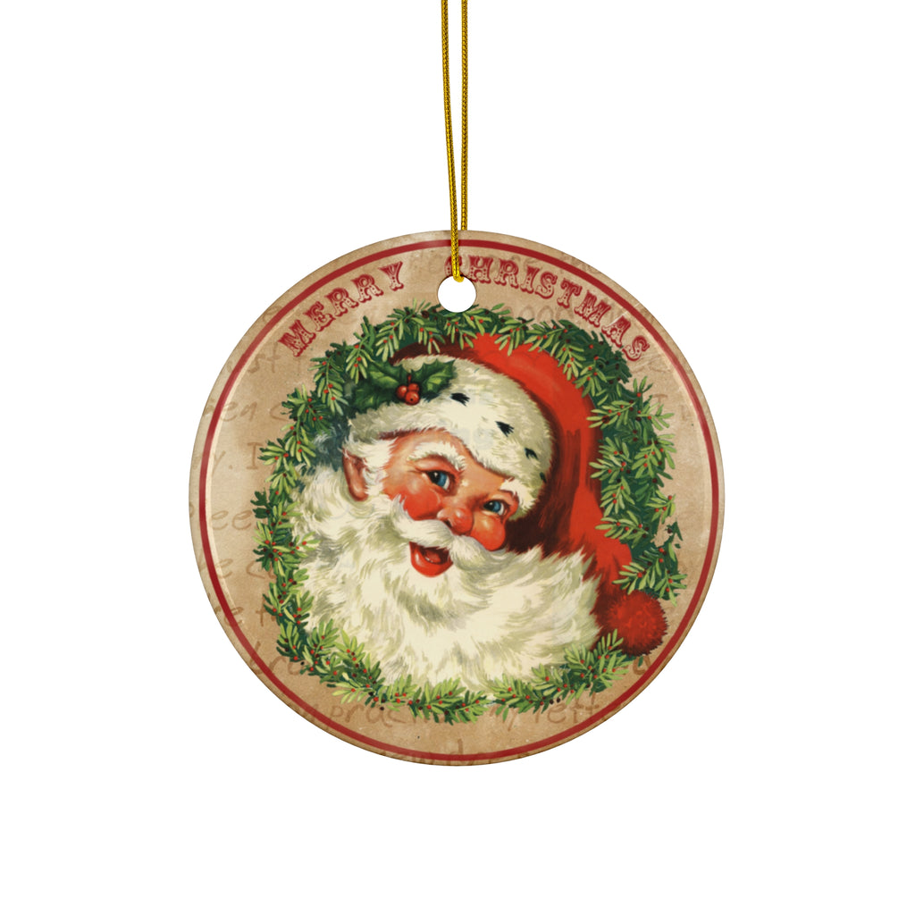 Santa Ceramic Disc Ornament         Item #7582203