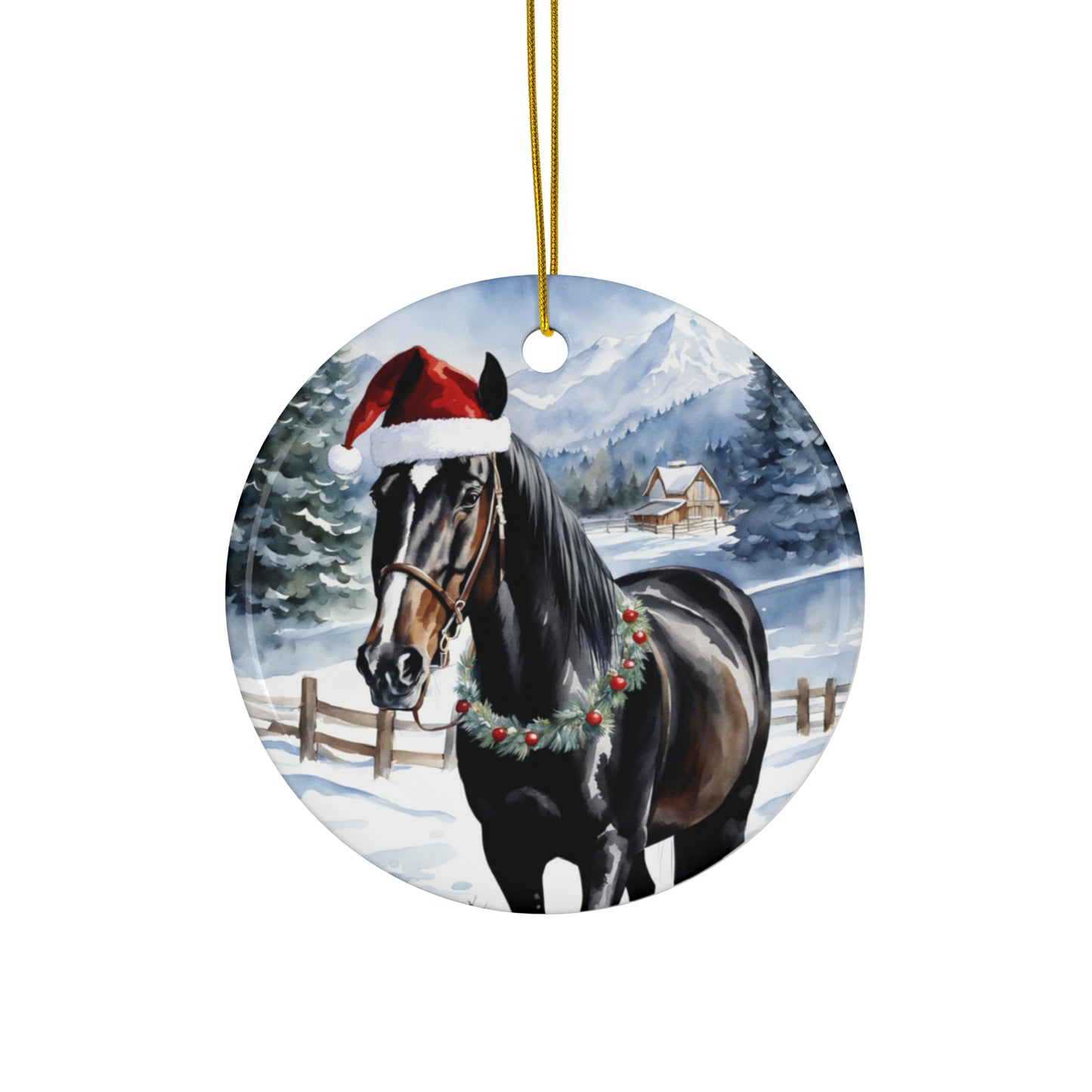 Ceramic Ornament - Horse Christmas      Item #3207155