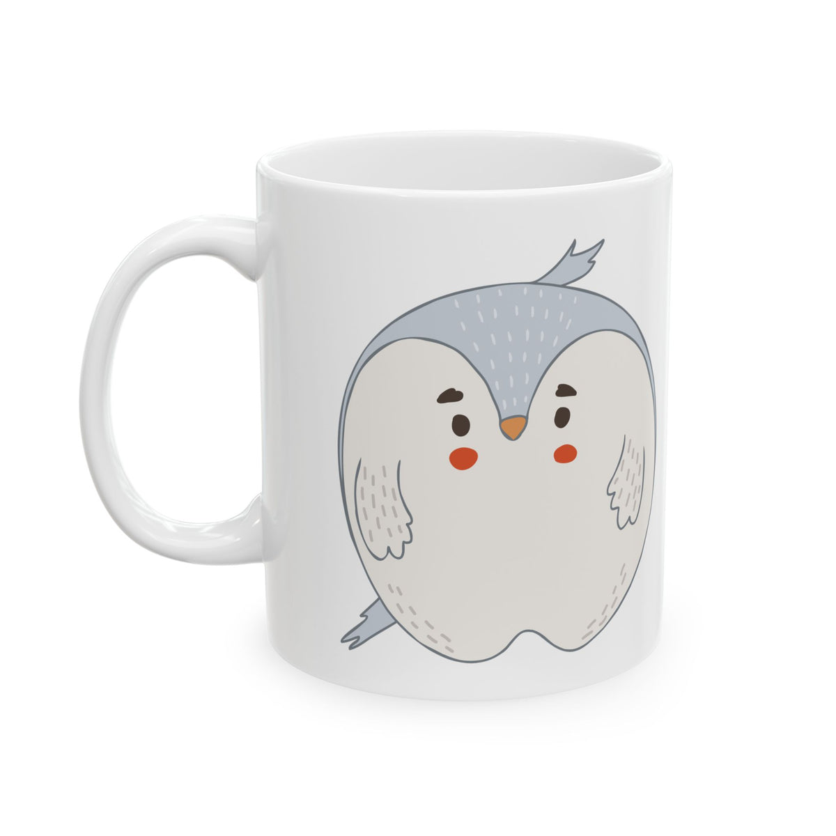 Cute Blue Owl Ceramic Mug — Whimsical Bird Coffee Cup 11oz  Item #282816