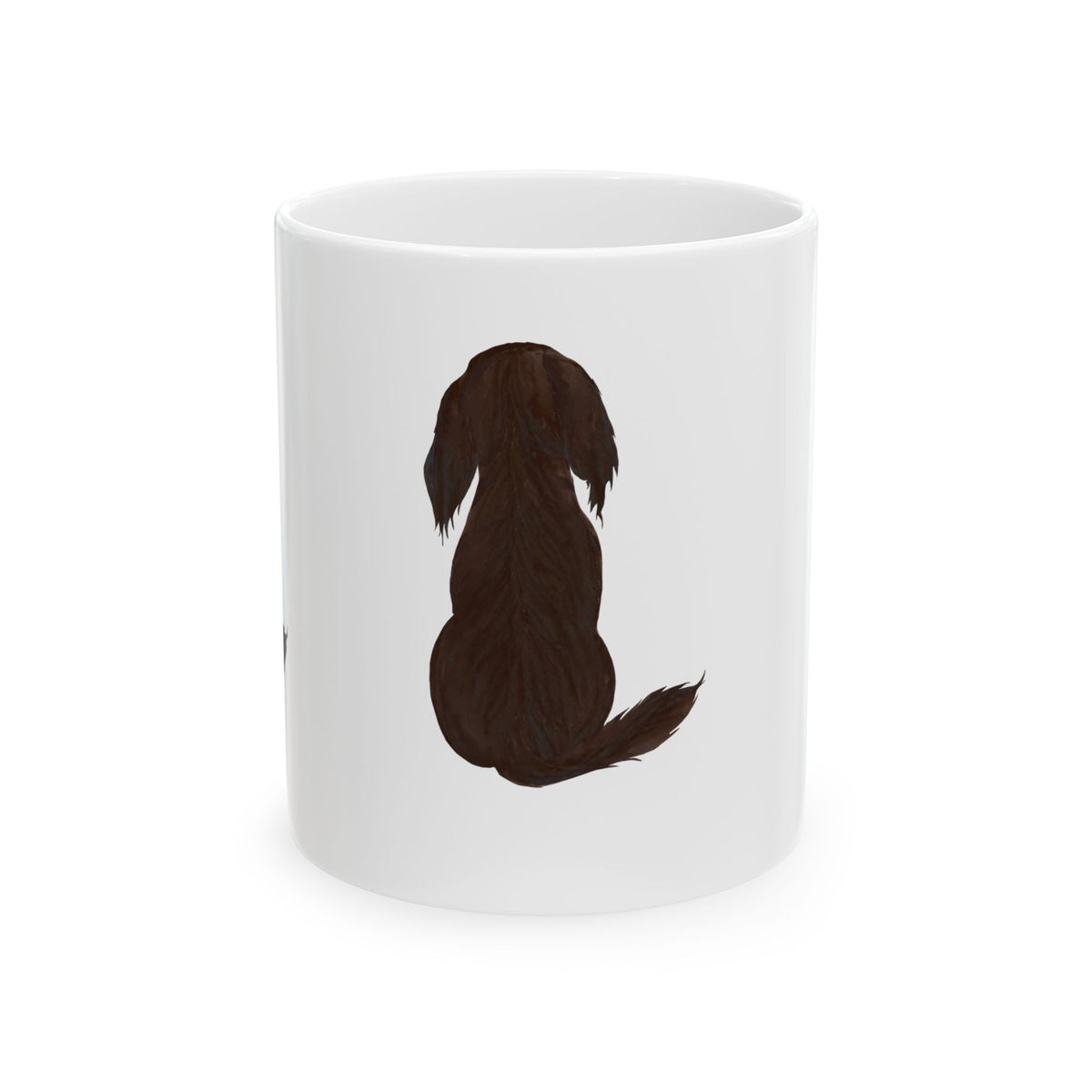 Dog Silhouette Mug – Back View Ceramic Coffee Cup 11oz    Item #15732
