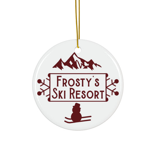 Frosty's Ski Resort Ceramic Disc Ornament        Item #5487849