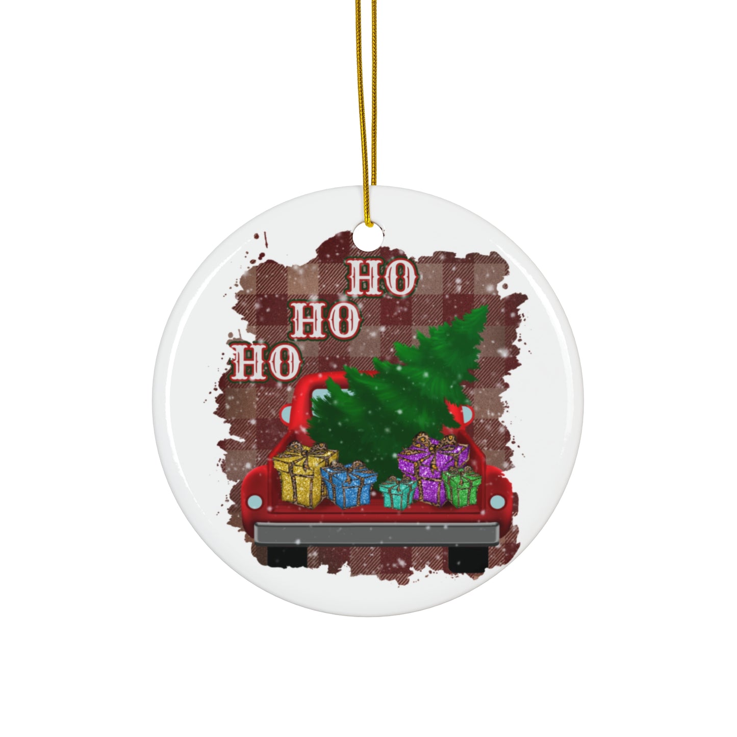 Ho Ho Ho Ceramic Disc Ornament      Item #8535863