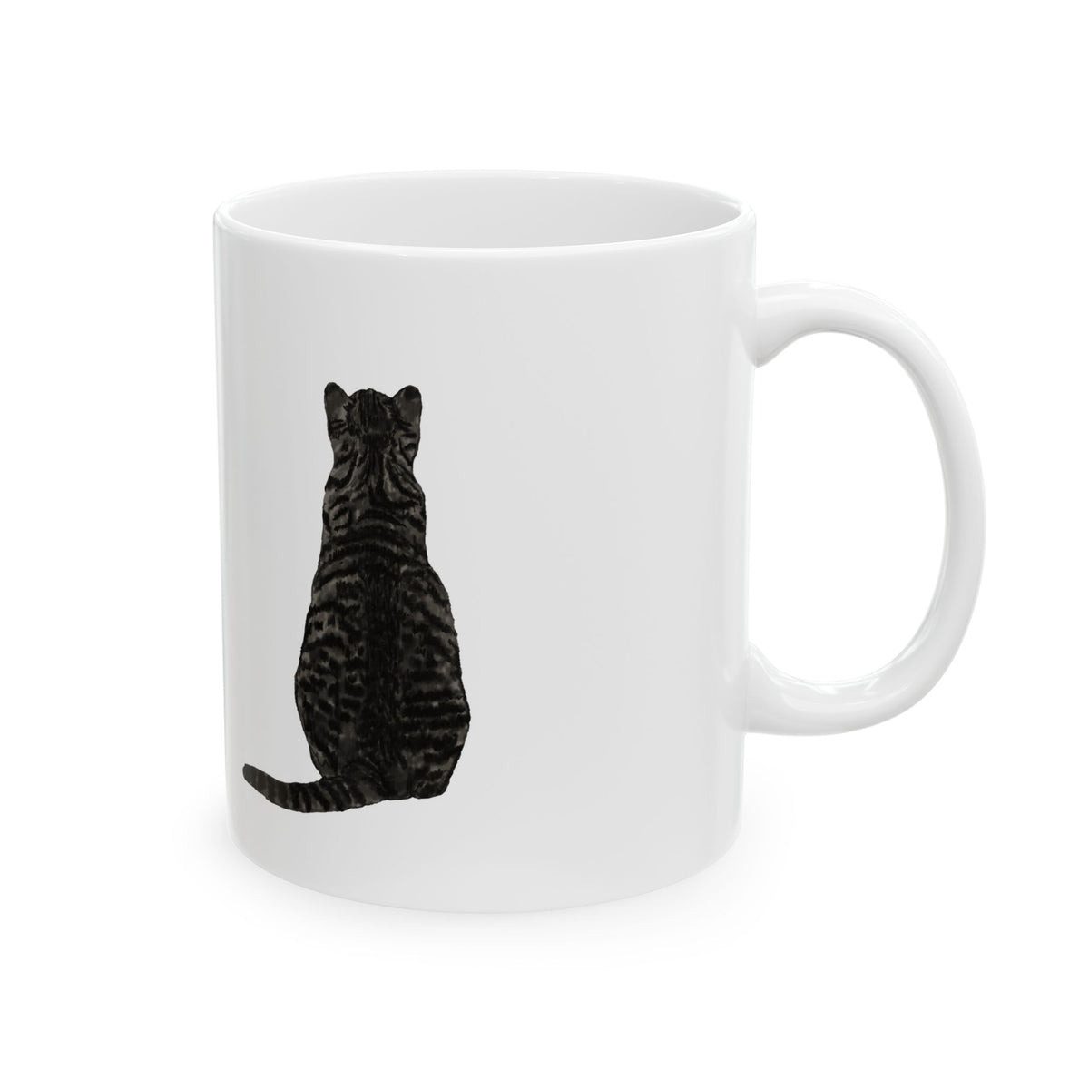 Black Cat Ceramic Mug – Cute Sitting Cat Coffee Cup 11oz   Item #610