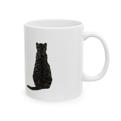 Black Cat Ceramic Mug – Cute Sitting Cat Coffee Cup 11oz   Item #610