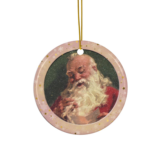 Santa Ceramic Disc Ornament          Item #9179273