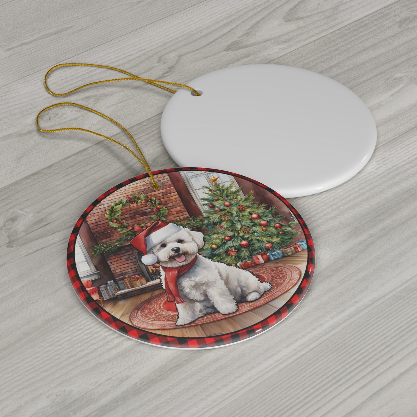 Ceramic Ornament - Bichon Frise Christmas Dog       Item #5344483