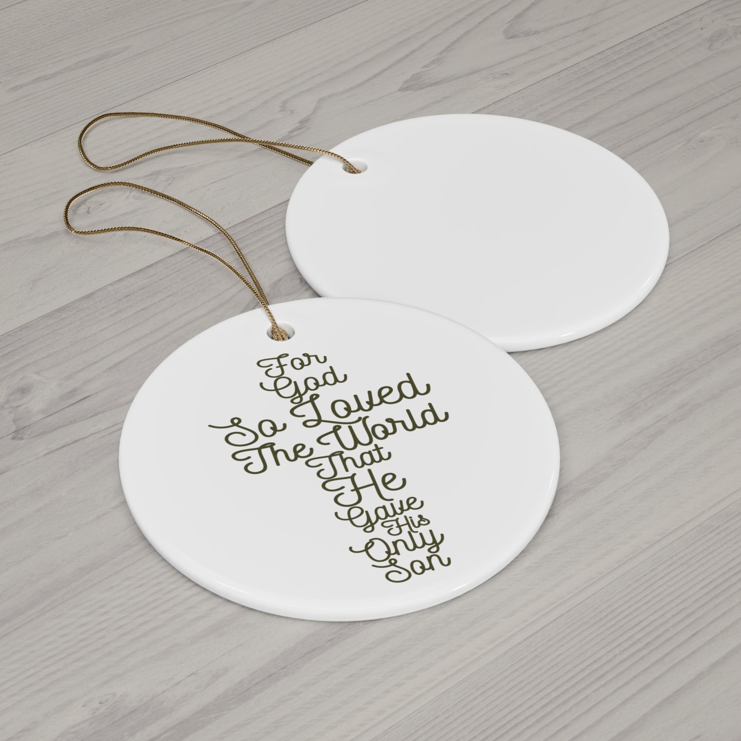 For God So Love The World Ceramic Disc Ornament      Item #5016613