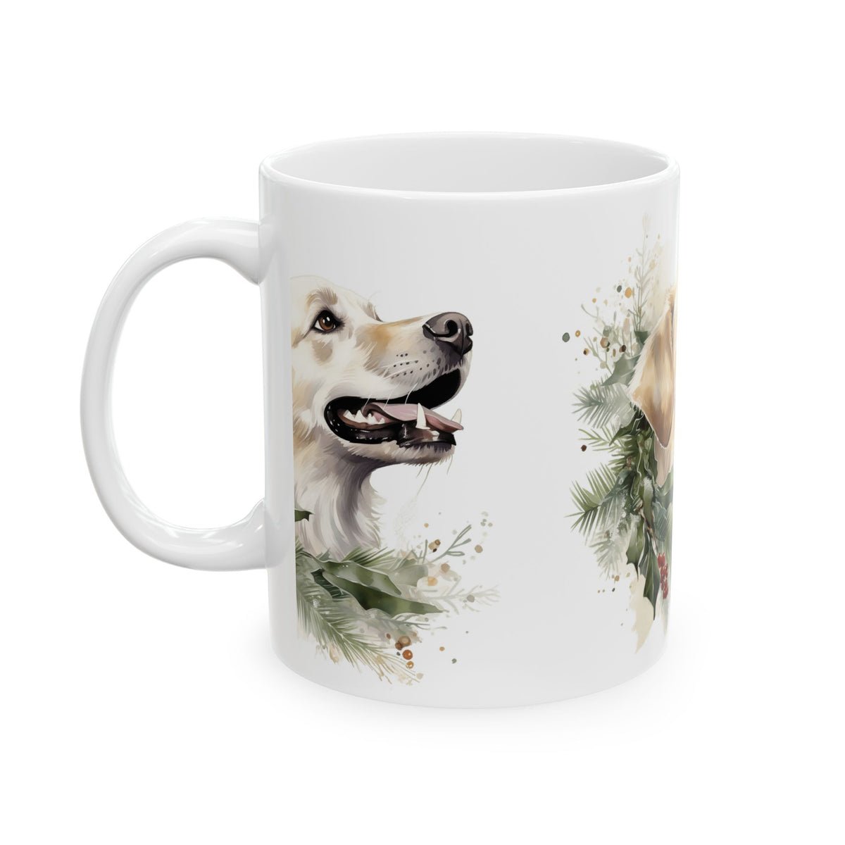 Dog Christmas Mug – Watercolor Dog with Holly 11oz  Item #853348