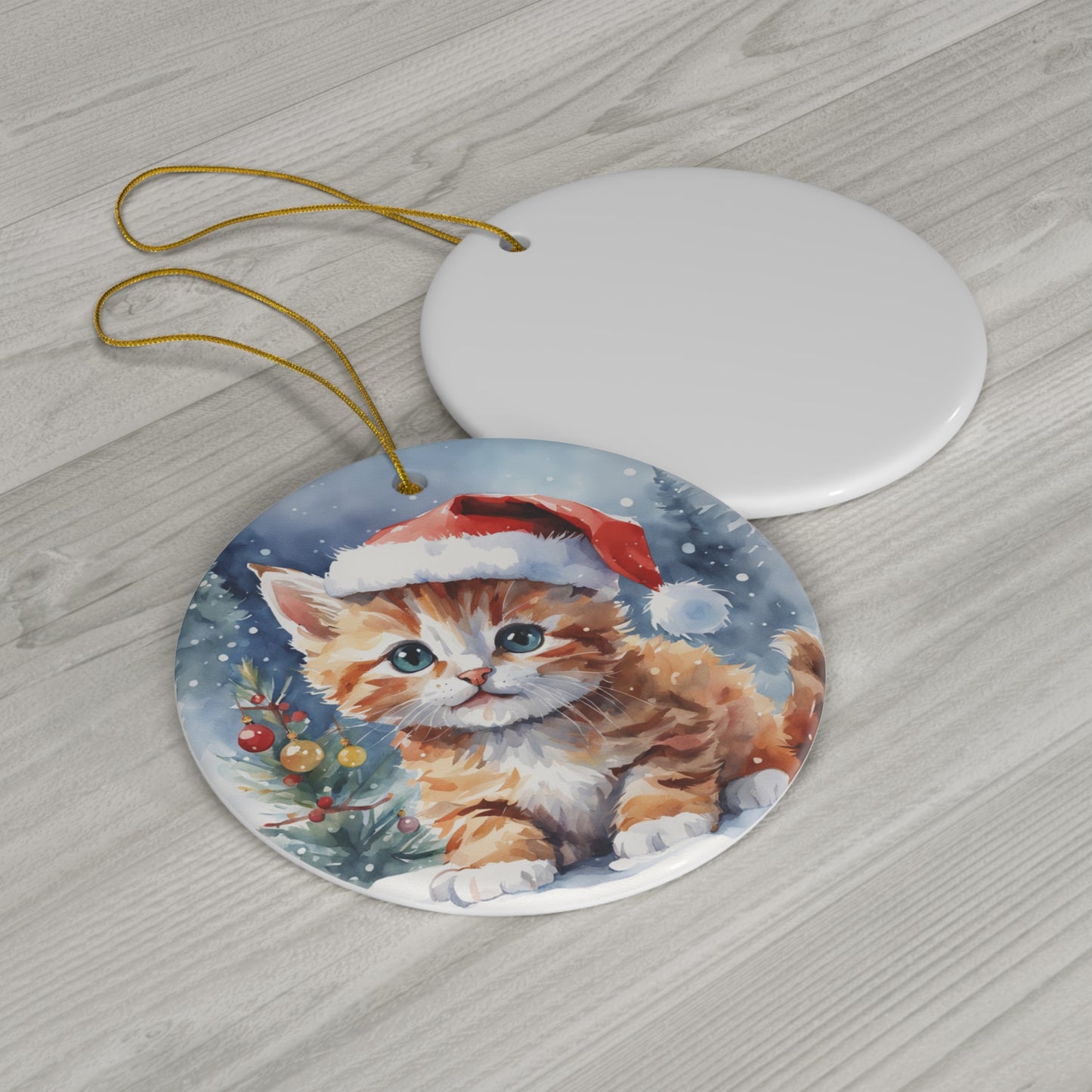 Ceramic Ornament - Christmas Cat     Item #5581343