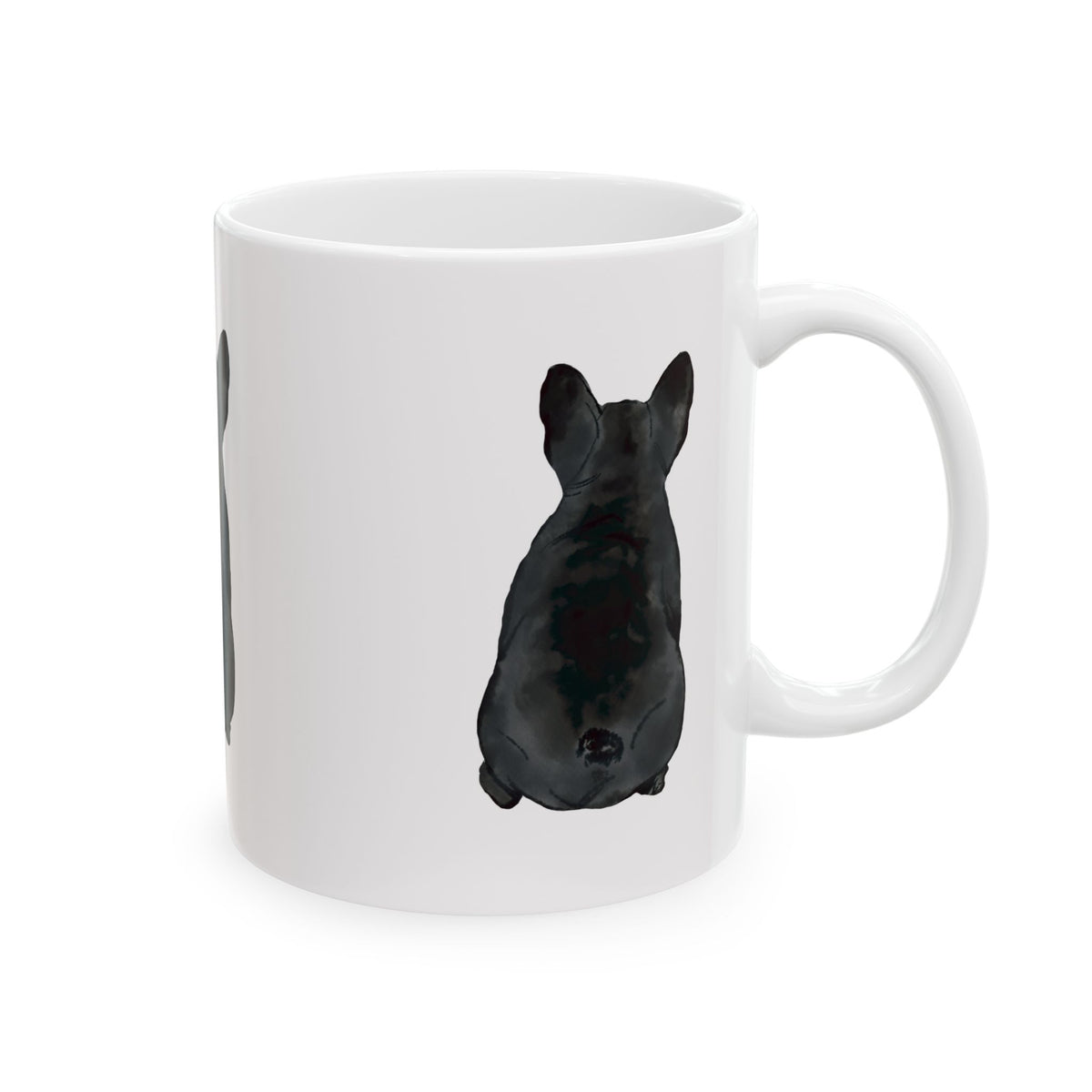 Dog Silhouette Mug – Back View Ceramic Coffee Cup 11oz    Item #499