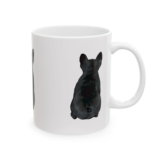 Dog Silhouette Mug – Back View Ceramic Coffee Cup 11oz    Item #499