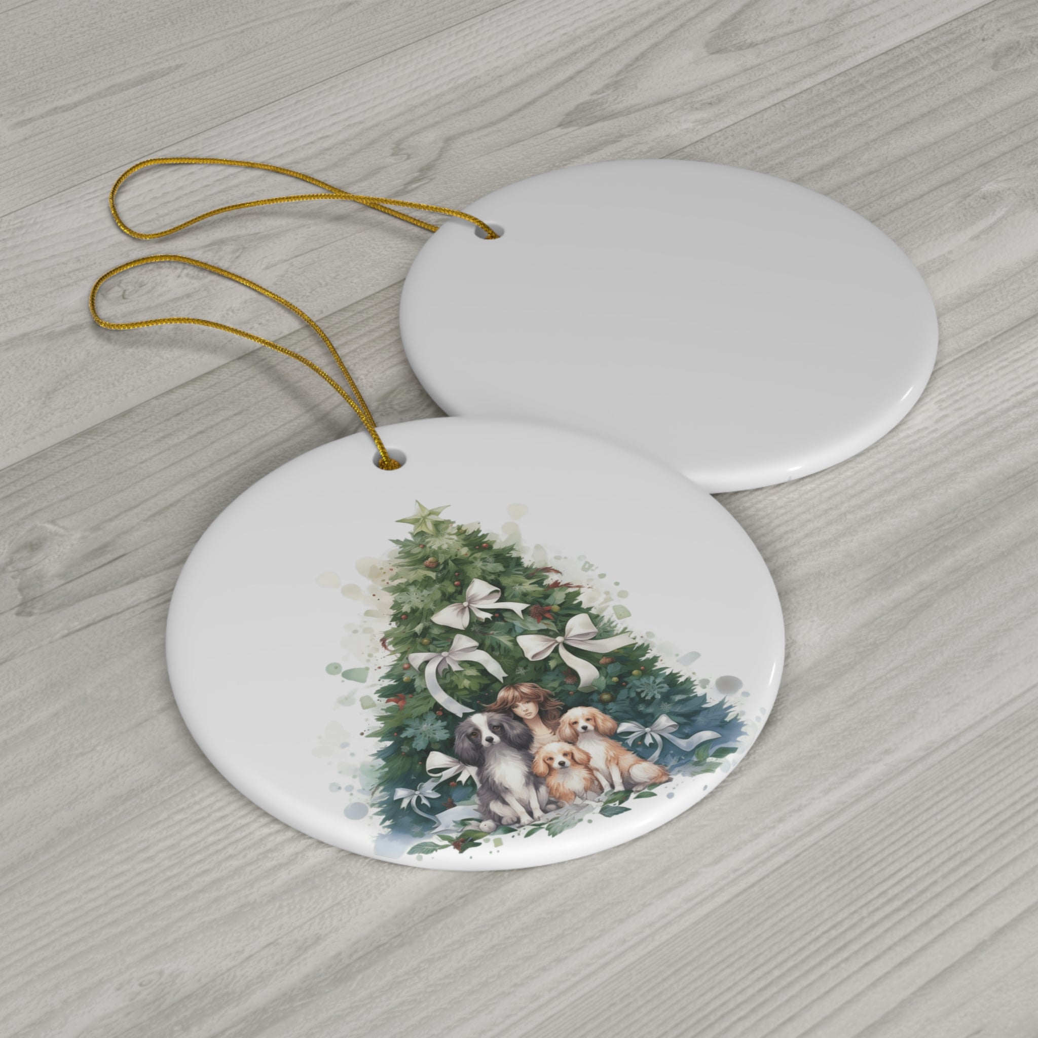Christmas Dog Ceramic Disc Ornament                 Item #5970683