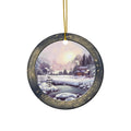 Winter Scene Ceramic Disc Ornament            Item #7280339 - Buckshot's Bargain Barn