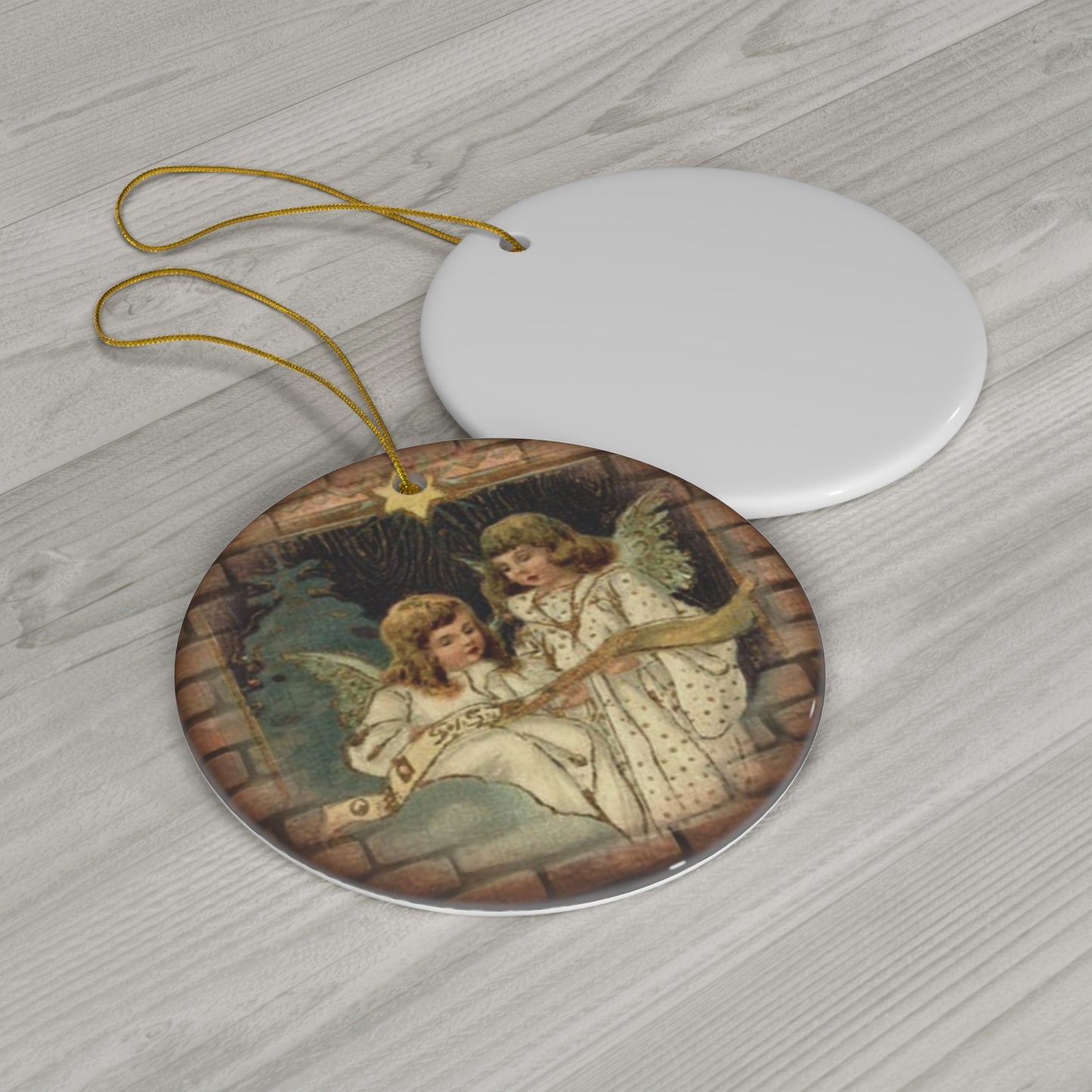 Angels Ceramic Disc Ornament       Item #9911673