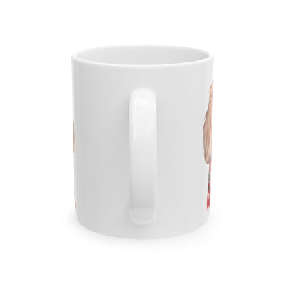 Dachshund in Christmas Sweater Ceramic Mug — Cute Holiday Dog Coffee Cup 11oz   Item #469654