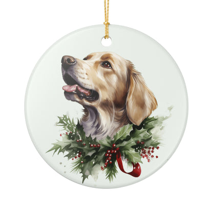 Golden Retriever Christmas Ceramic Ornament    Item #10924