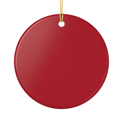 Ceramic Christmas Ornament – Red Reindeer Forest Holiday Decoration   Item #928701