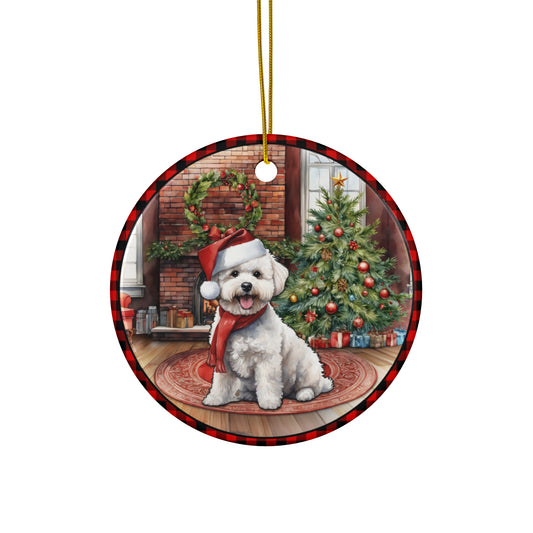 Ceramic Ornament - Bichon Frise Christmas Dog       Item #5344483